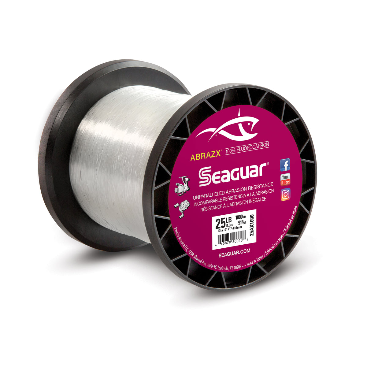 Seaguar Invizx 100% Fluorocarbon Fishing Line 20lbs, 1000yds Break