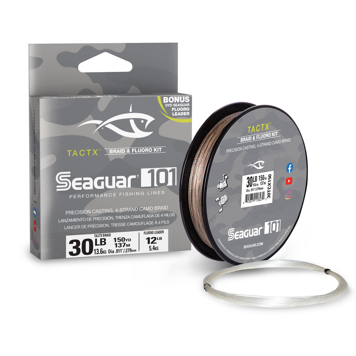 Seaguar 101 Tactx Braid with Fluorocarbon Leader – Tackle Addict