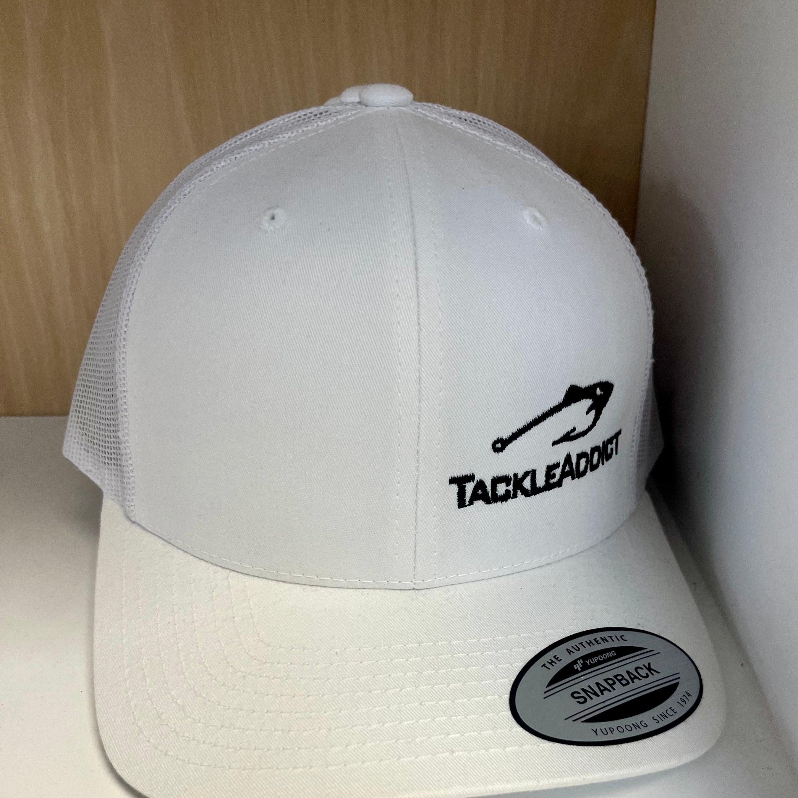 Tackle Addict Hats All White w Black LP Logo Yupong