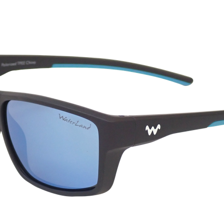 WaterLand Kids Mini Angler Sunglasses Black - Blue Mirror