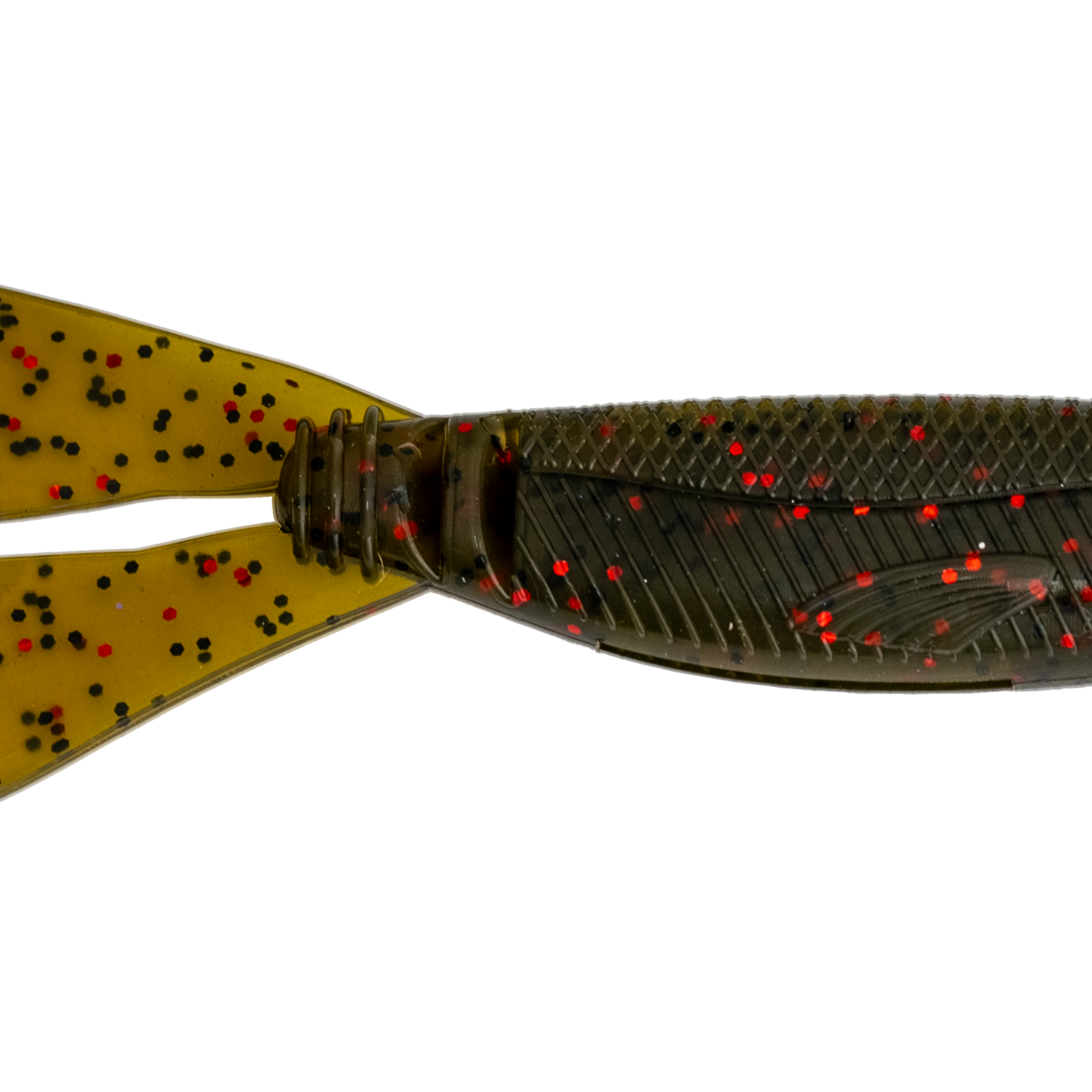 G-Ratt Baits Mixer Jig Trailers 5pk GREEN PUMPKIN RED FLAKE