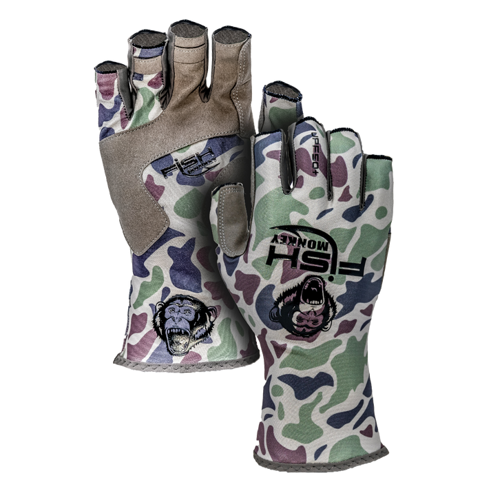Fish Monkey Half Finger Guide Glove Old School Beige