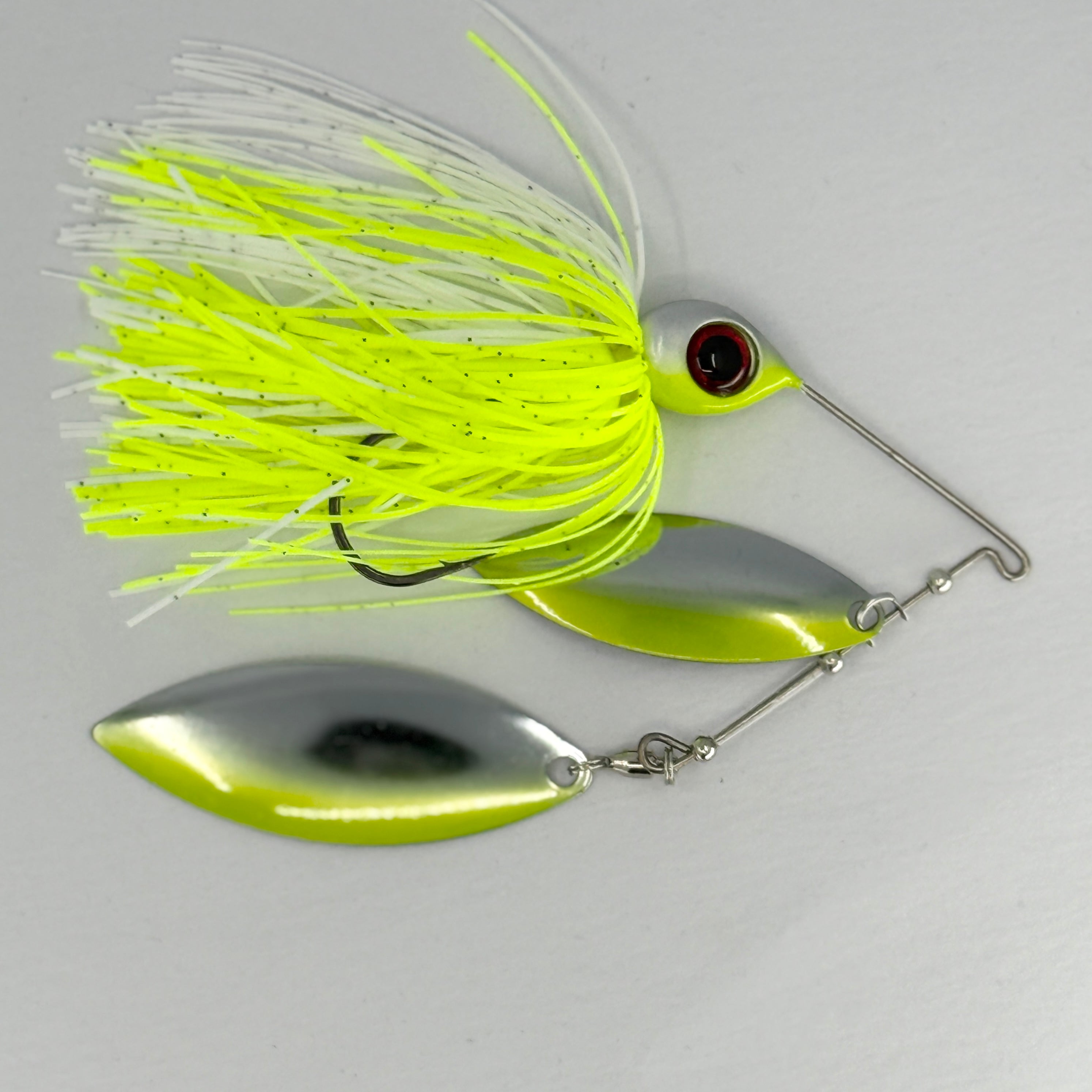 Head Hunter Nasty 50/50 Double Willow Spinnerbait Chartreuse Shiner Chartreuse White