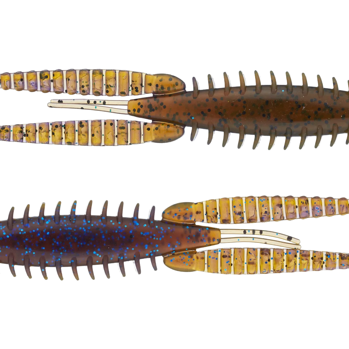 G-Ratt Baits Dixie Flip Craw Trailers 8pk GREEN PUMPKIN BLUE FLAKE