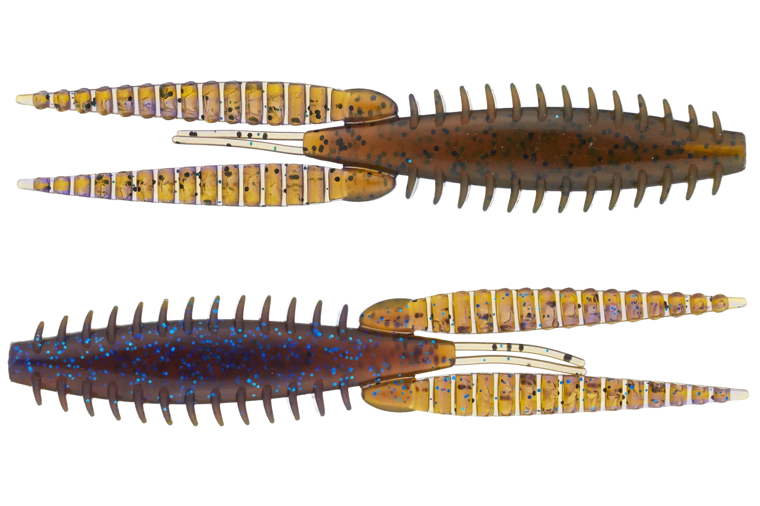 G-Ratt Baits Dixie Flip Craw Trailers 8pk GREEN PUMPKIN BLUE FLAKE