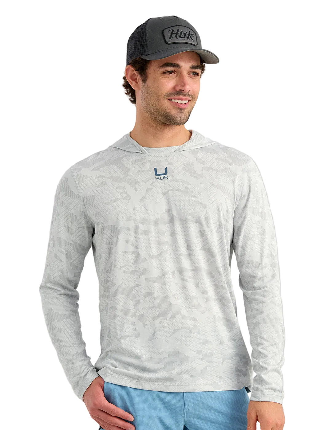 Huk A1A Pro Sun Hoodie Seagull Camo