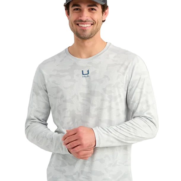 Huk A1A Pro Long Sleeve Crew Seagull Camo