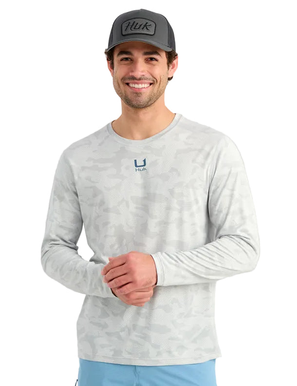 Huk A1A Pro Long Sleeve Crew Seagull Camo