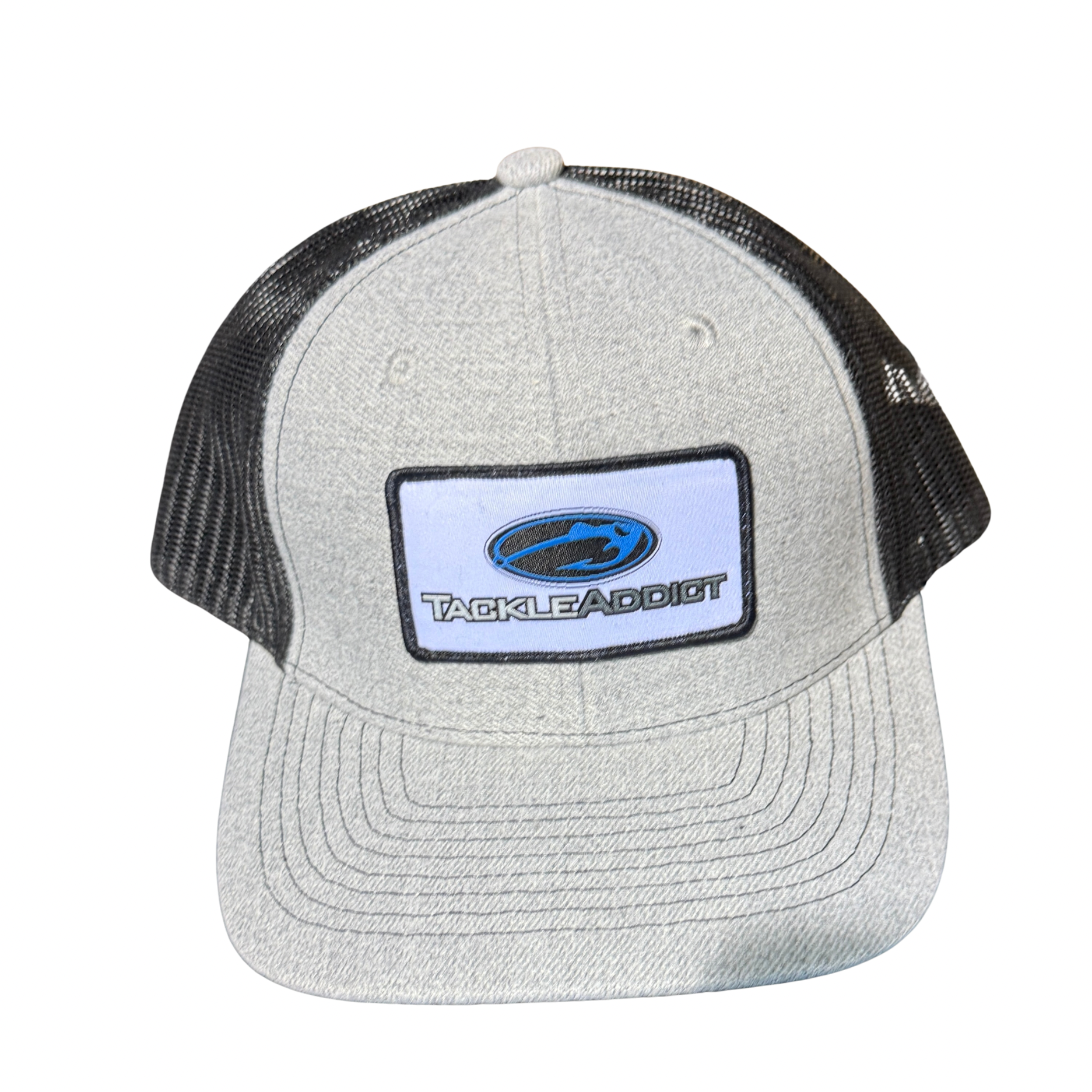 Tackle Addict Hat Gray Patch w Blk Mesh