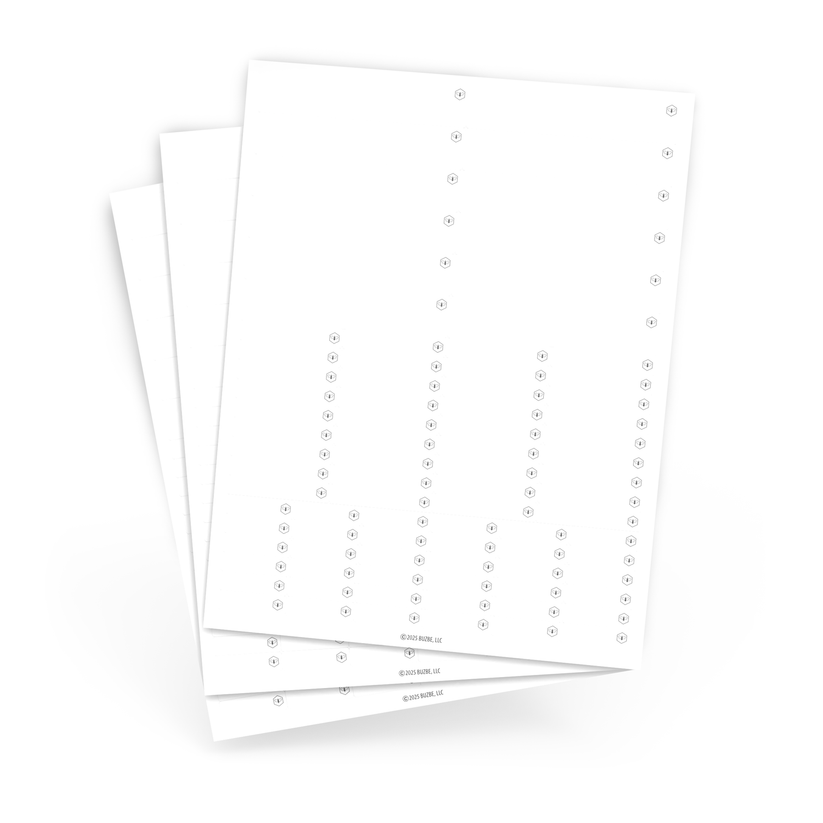 Buzbe Waterproof Sticker Label Variety Pack - White