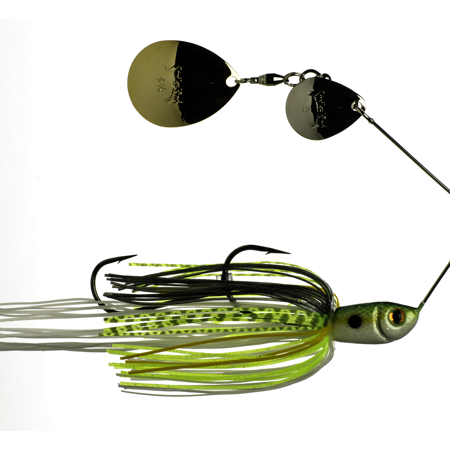 Strike King Premier Plus Chartreuse Sexy Shad Double Colorado Sil Gld 3 8