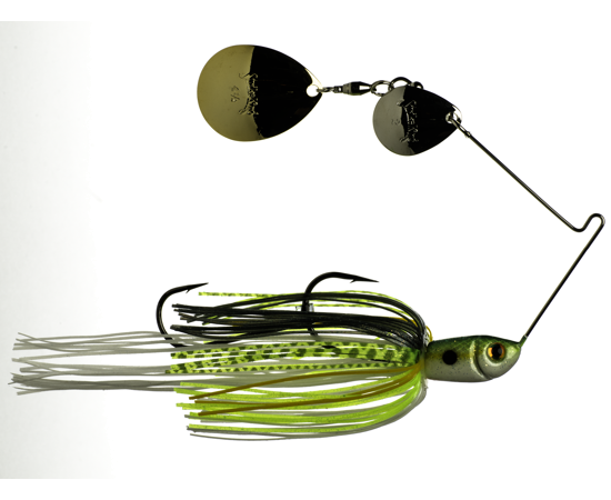 Strike King Premier Plus Chartreuse Sexy Shad Double Colorado Sil Gld 3 8