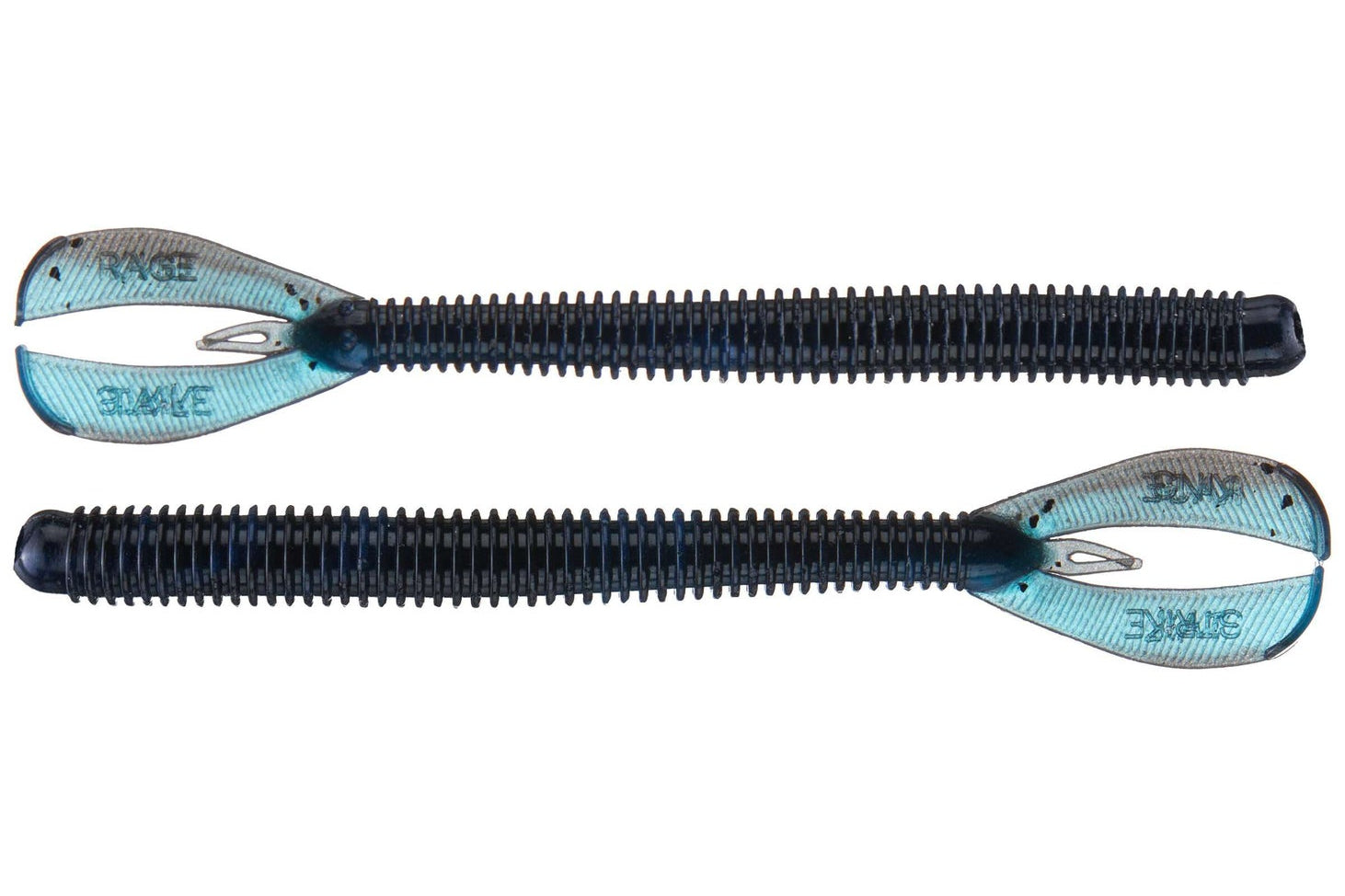 Strike King Rage Twin Tail Menace Worm 6" Black Blue Swirl
