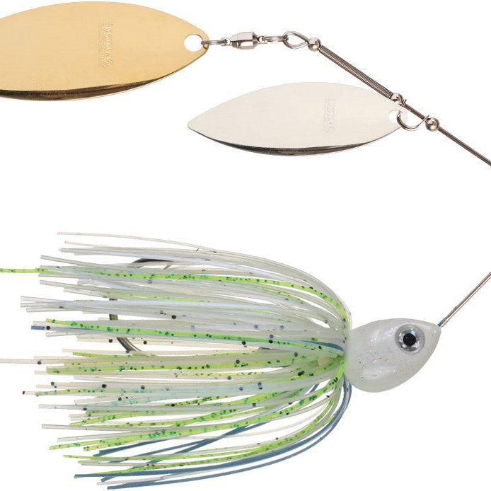 Santone Lures Pretender Double Willow Spinnerbait Blue Herring - DBL Wil Slv Gld