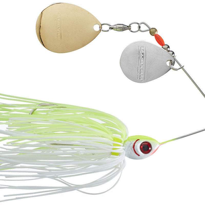 Booyah Blade Double Colorado Spinnerbait White Chartreuse 3 8oz