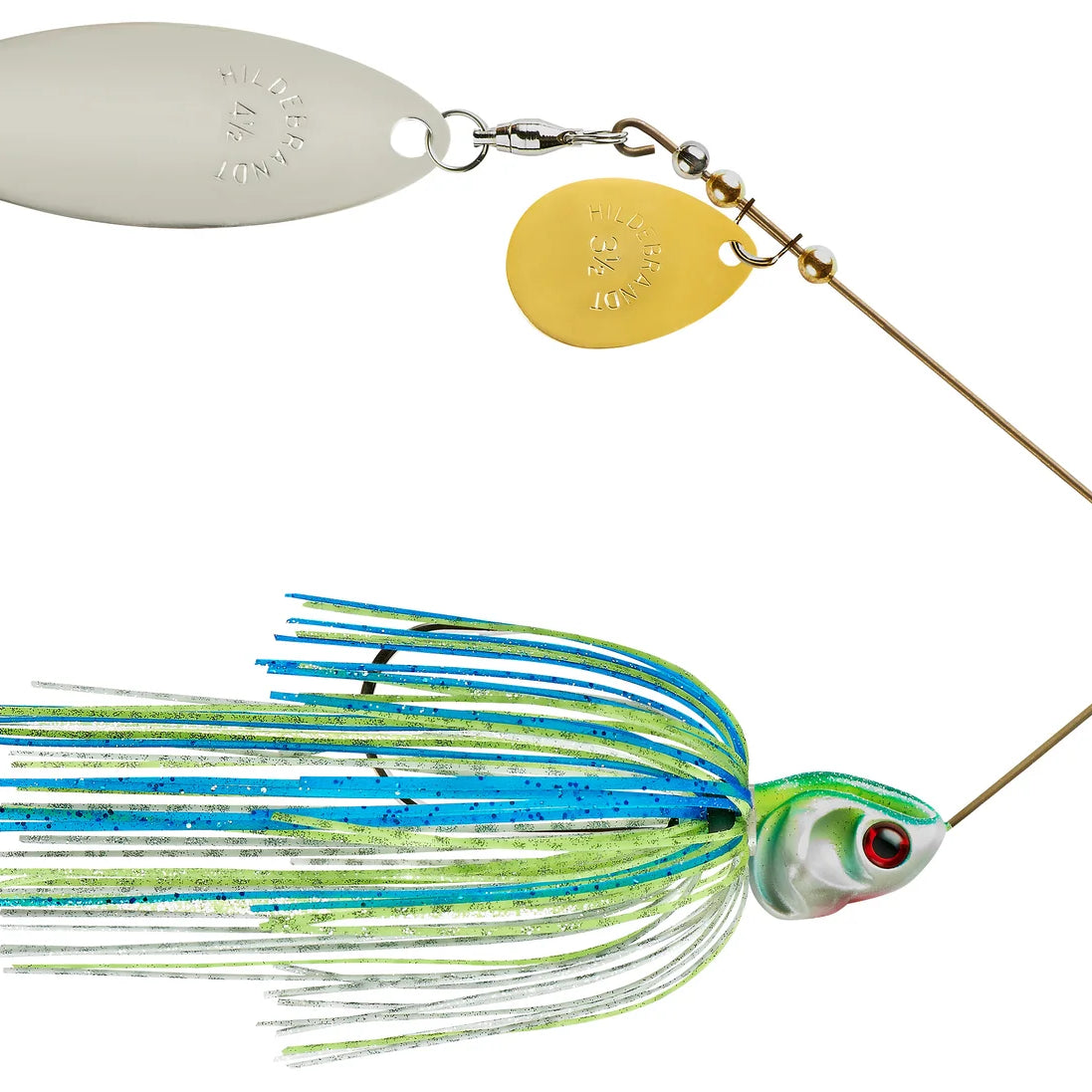 Booyah Covert Series Spinnerbait White Chart. Blue Col