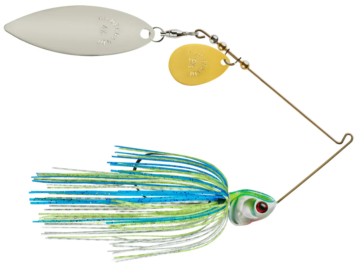 Booyah Covert Series Spinnerbait White Chart. Blue Col