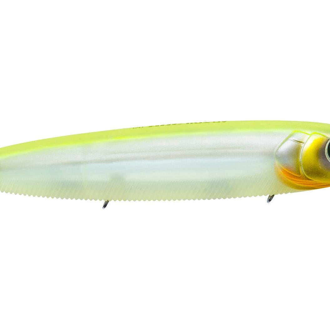 Yo-Zuri 3DB Pencil Floating 125 Matte Ghost Pearl Chartreuse Back