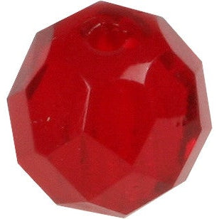 Top Brass Glass Beads Red