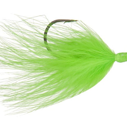 Queen Tackle LS Tungsten Ping Hair Jig Chartreuse Green