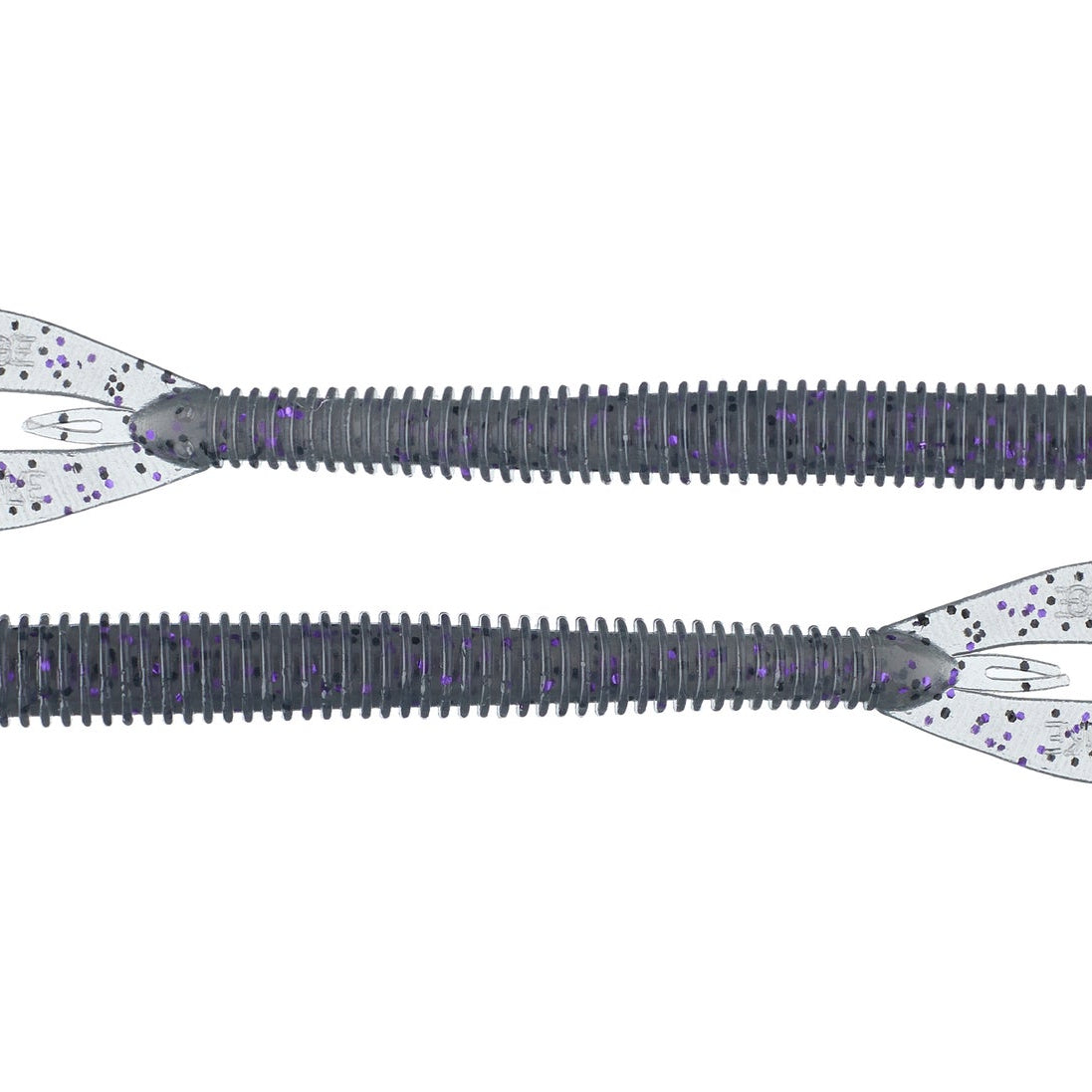 Strike King Rage Twin Tail Menace Worm 6" Smoke Gold Purple Flake