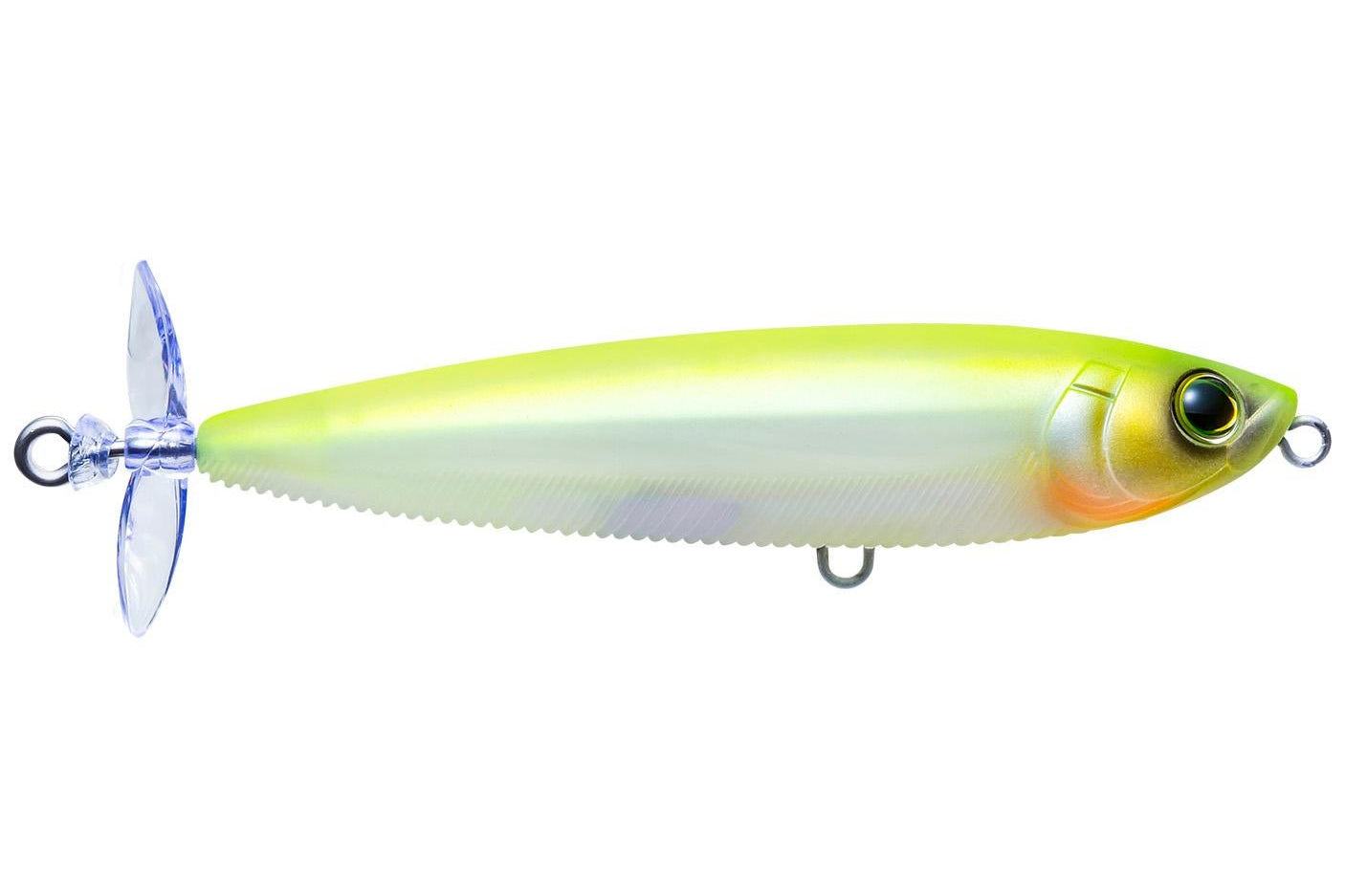 Yo-Zuri 3DB Series Prop Floating 90mm Matte Ghost Pearl Chartreuse Back