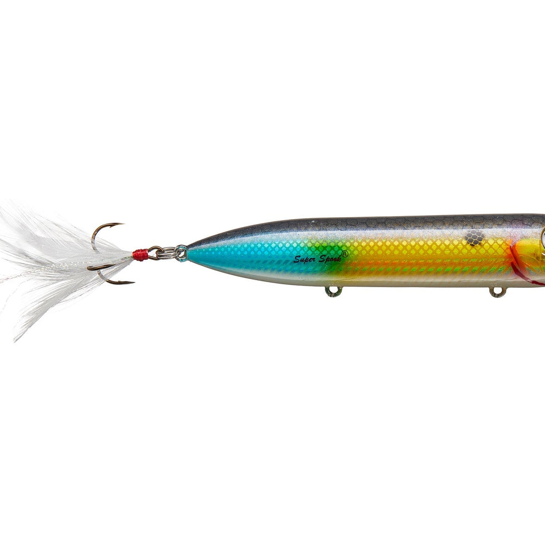Heddon Feathered Treble Super Spook Walking Bait Wounded Shad