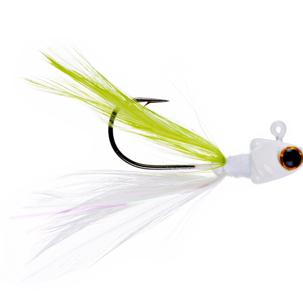 6th Sense Pluck Hair Jigs 3pk Chartreuse Minnow 1