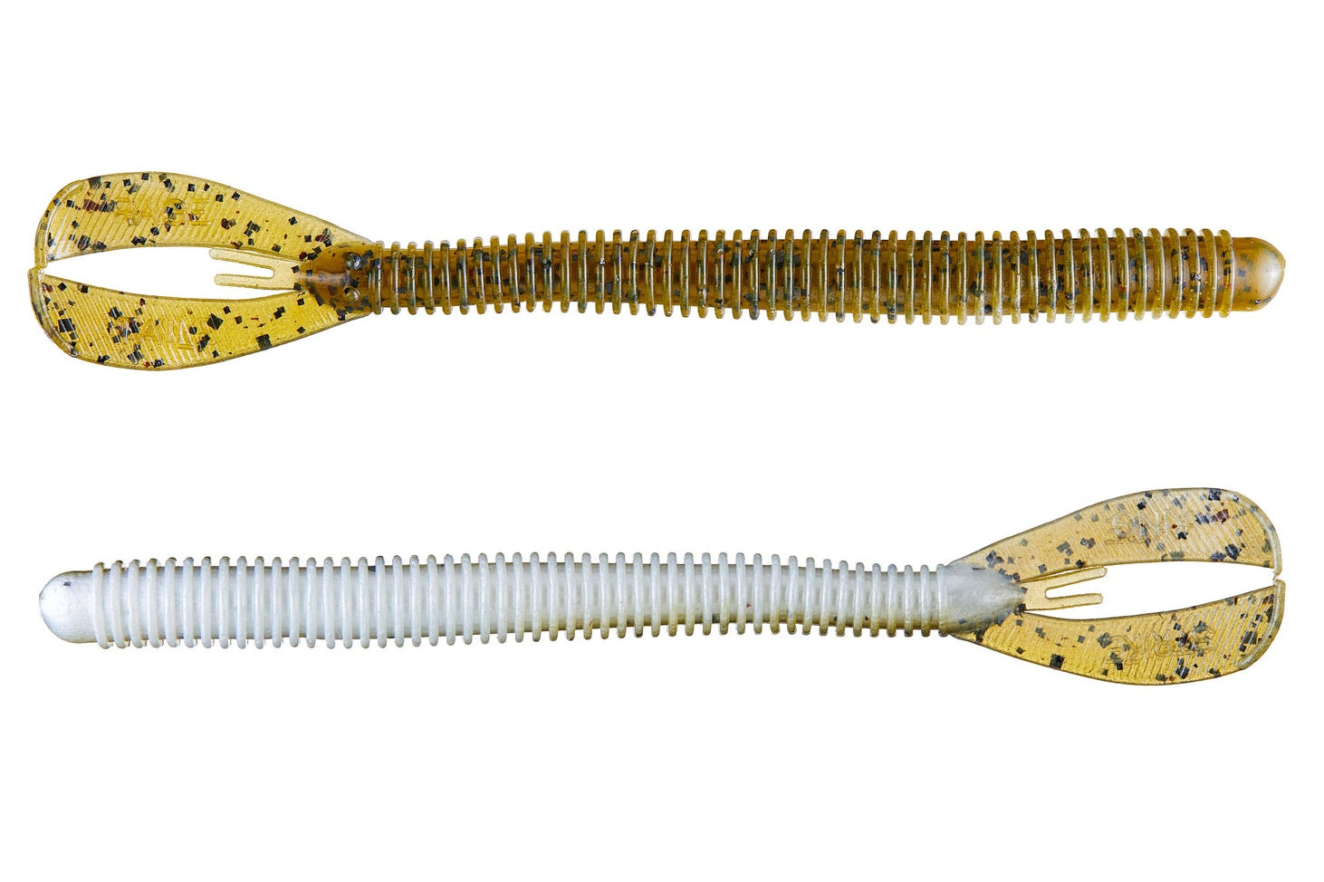 Strike King Rage Twin Tail Menace Worm 6" Green Pumpkin Pearl Belly