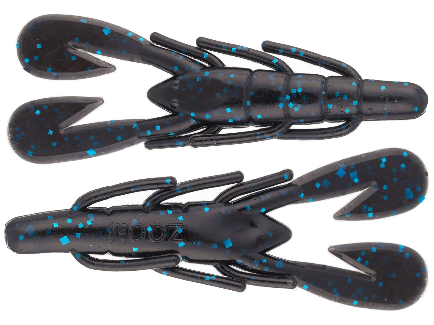 Zoom UltraVibe Speed Craw 3.5" 12pk Black Blue Flake 072**