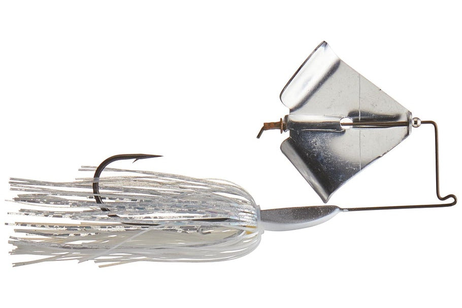 Picasso Rusty Squeaker Buzzbait White Hologram Nickel Blade