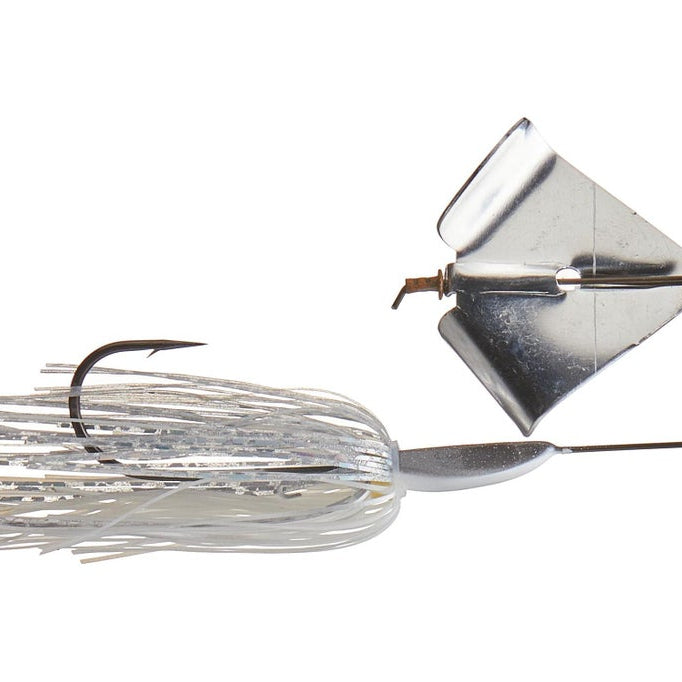 Picasso Rusty Squeaker Buzzbait White Hologram Nickel Blade
