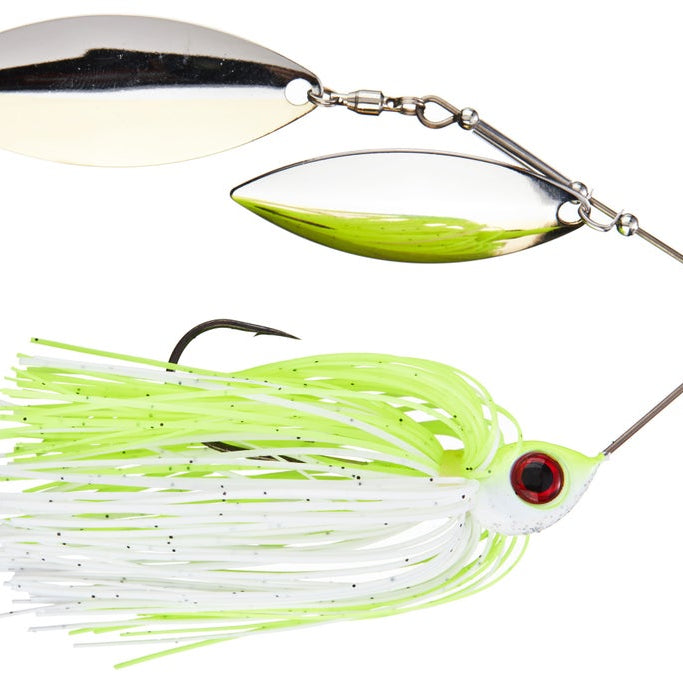 Head Hunter Nasty 50/50 Double Willow Spinnerbait Chartreuse White