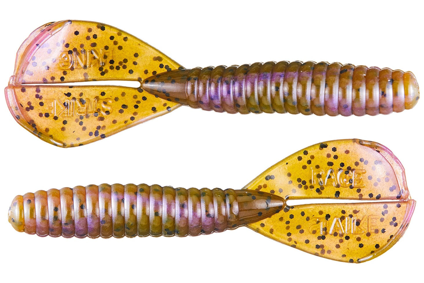 Strike King Rage Twin Tail Menace Grub Grn Pkn Prpl Swirl