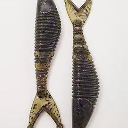 Cross Bait Wack'm Fish Tail Trailer Green Pumpkin Purple