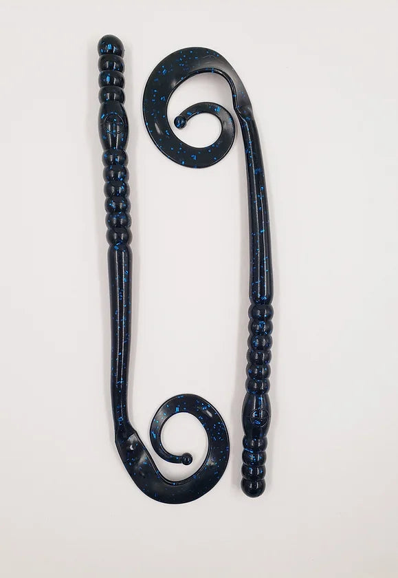 Cross Bait 10.5" Worm Black Blue Flake