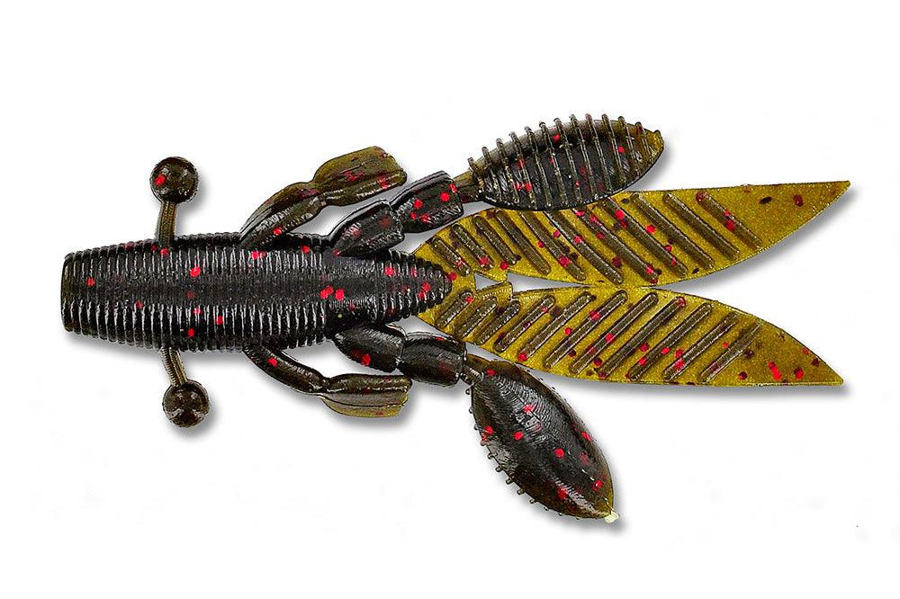 Yamamoto Flappin Hog 3.75" Green Pumpkin w Large Red Flake