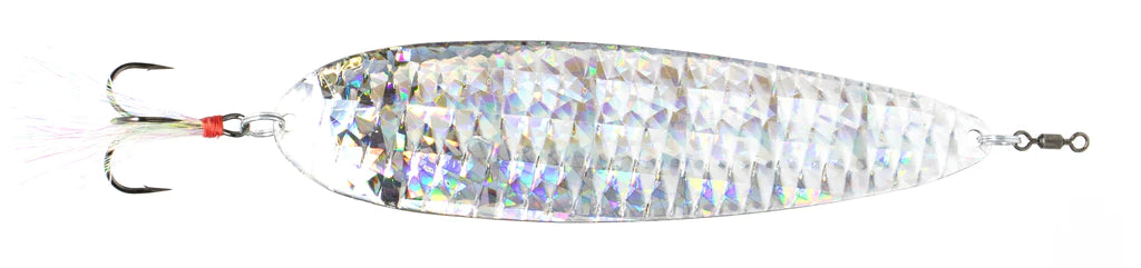 Nichols Lures 8" Ben Parker Magnum Flutter Spoon Shattered Glass Silver