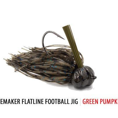 V&M Pacemaker Flatline Football Jig Green Pumpkin Blue