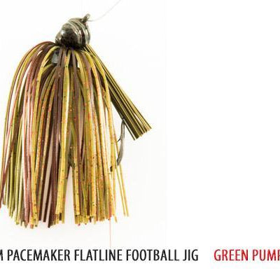 V&M Pacemaker Flatline Football Jig Green Pumpkin Craw