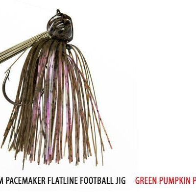 V&M Pacemaker Flatline Football Jig Green Pumpkin Purple Haze