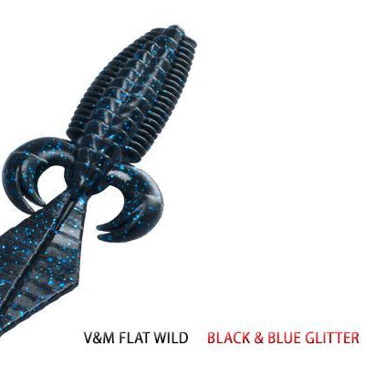 V&M Flat Wild Black Blue Glitter