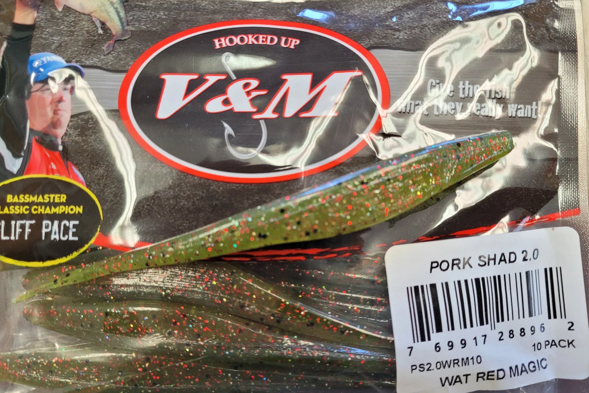 V&M Pork Shad 2.0 Watermelon Red Magic**