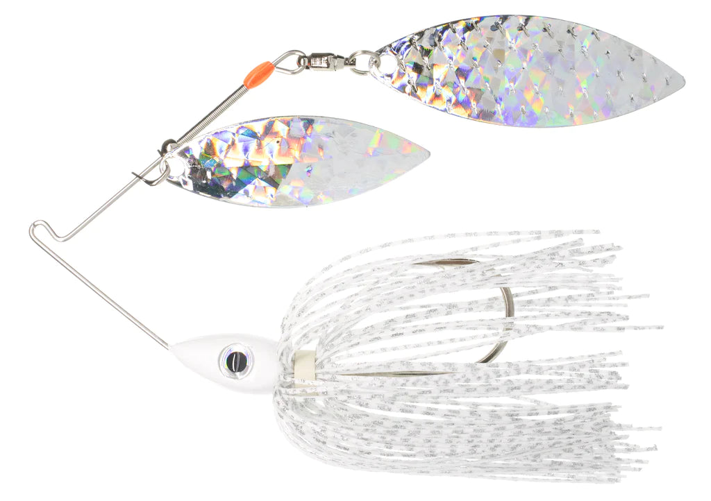 Pulsator Shattered Glass Spinnerbait Silver Flake Shad Silver Glass 1 2oz