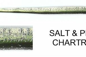 Roboworm Straight Tail 6" Salt & Pepper Chartreuse