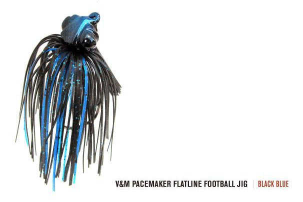 V&M Pacemaker Flatline Football Jig Black Blue 3 4oz