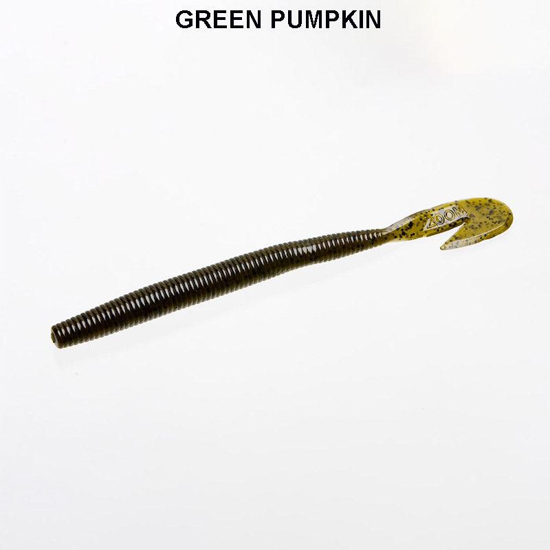 Zoom Magnum Ultravibe Speed Worm 7" 8pk Green Pumpkin 025**