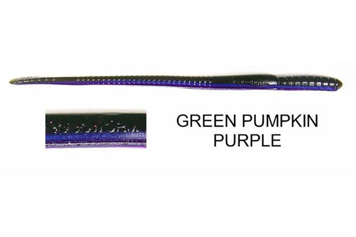 Roboworm Straight Tail 7" Green Pumpkin Purple