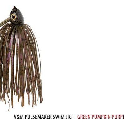 V&M Pacemaker Pulse Swim Jig Green Pumpkin Purple Haze