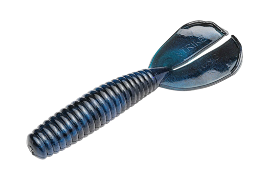 Strike King Rage Twin Tail Menace Grub Black Blue Swirl
